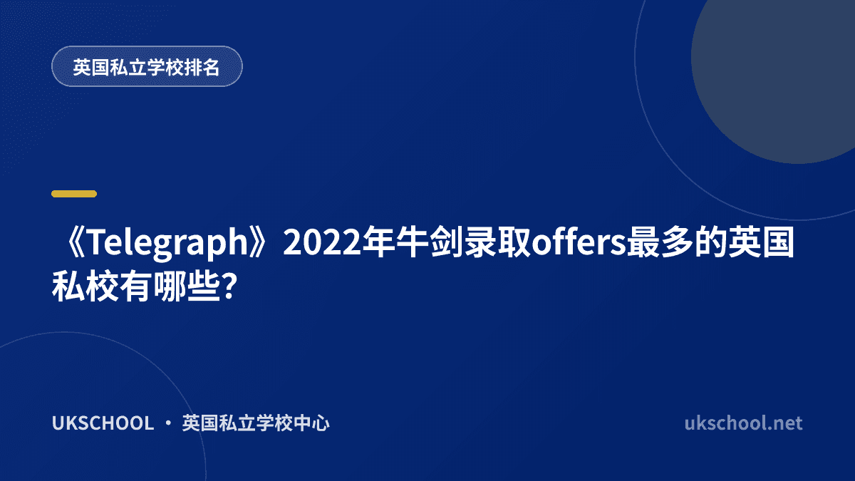 《Telegraph》2022年牛剑录取offers最多的英国私校有哪些？