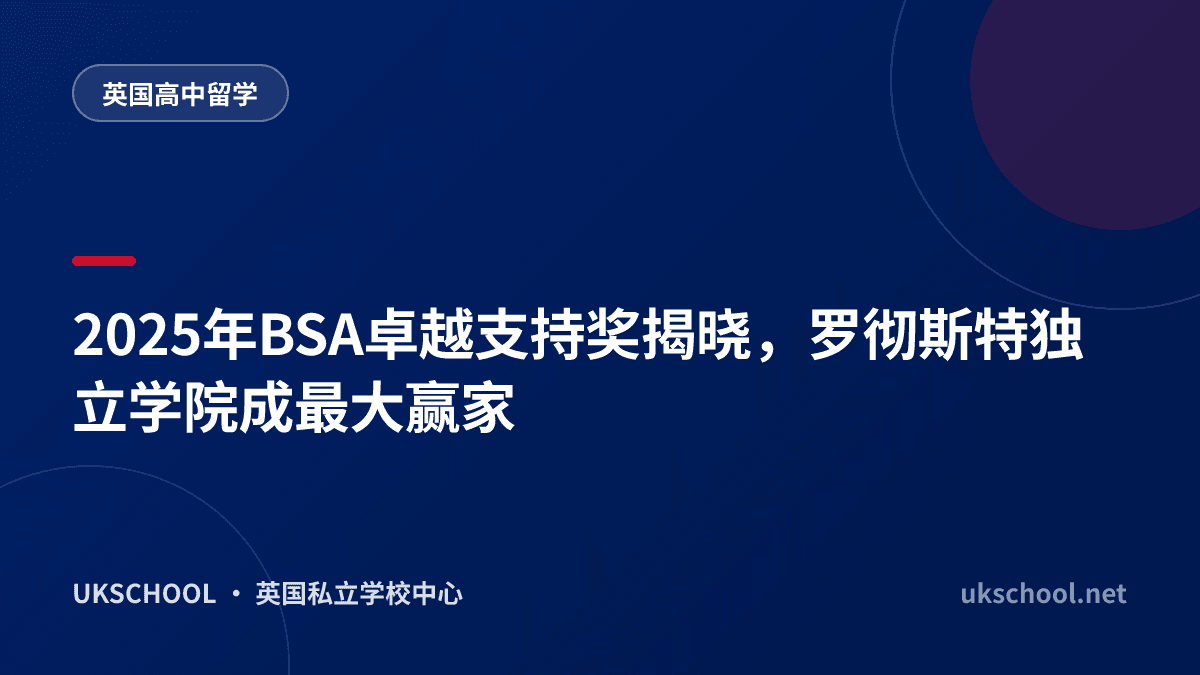 2025年BSA卓越支持奖揭晓，罗彻斯特独立学院成最大赢家