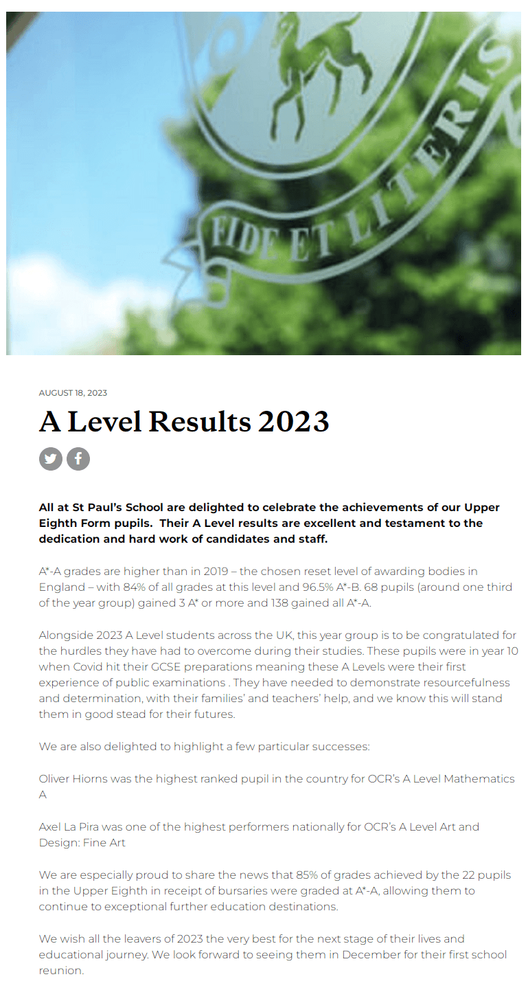 2023年九大公学A-Level成绩公布