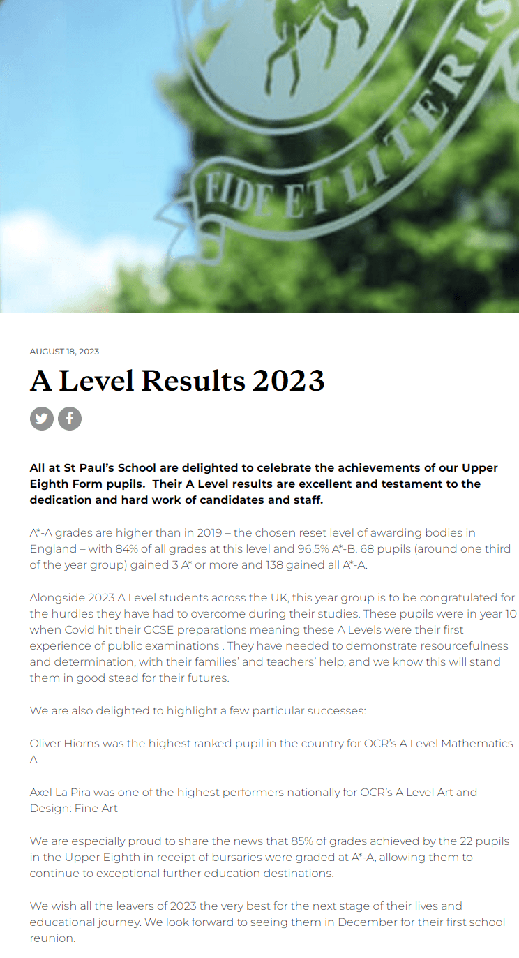2023年英国九大公学A-Level成绩究竟如何?