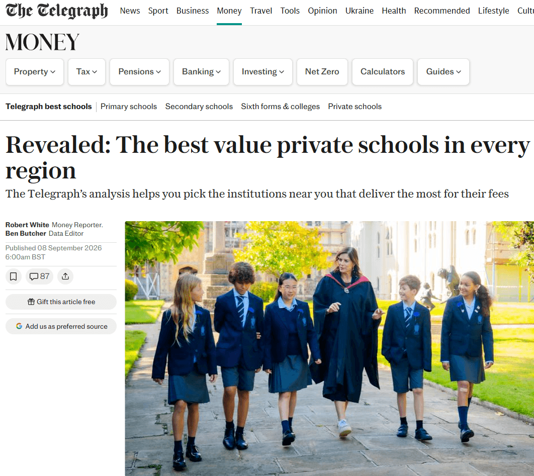 2026英国各区域私校性价比名单:15所学术扎实、学费合理的学校
