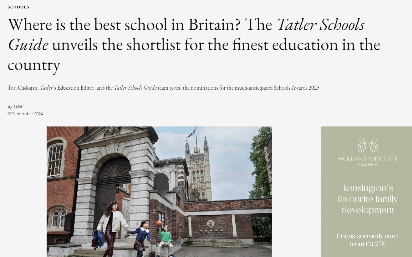 《Tatler》2025 英国学校排名发布