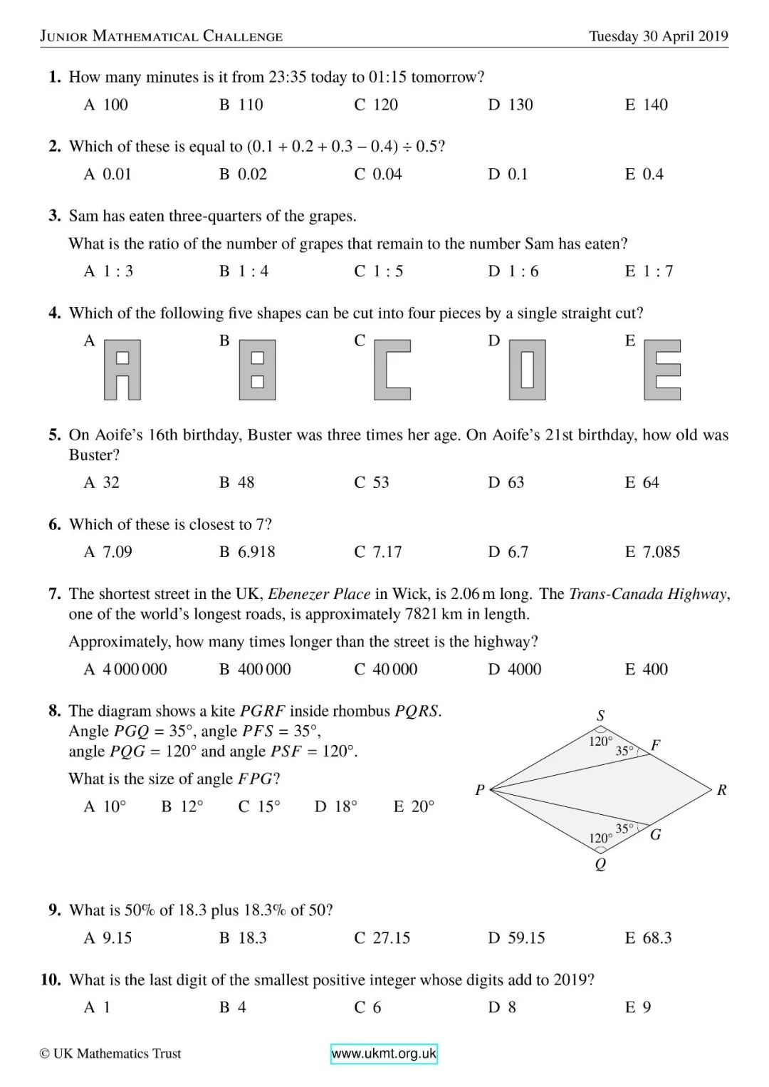 UKMT | 英国青少年数学竞赛全面解析